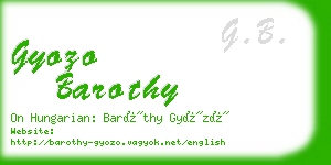 gyozo barothy business card